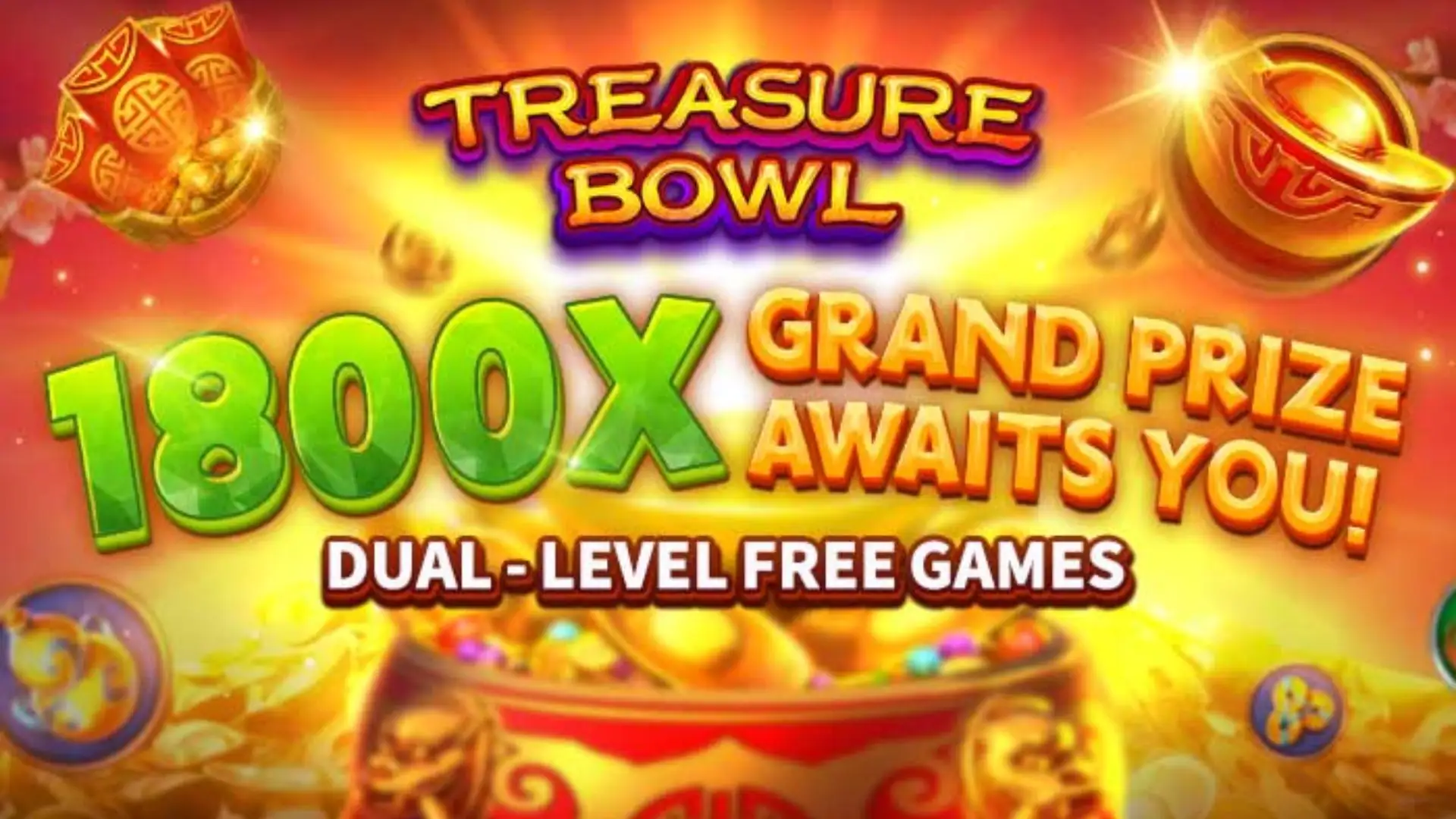 Multiplicadores Treasure Bowl umwin - 7777x Máximo com Tigela Dourada